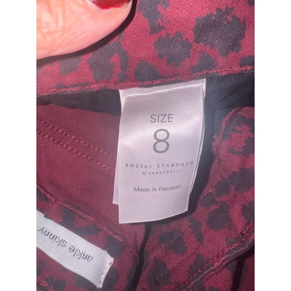 NWT Social Standard By Sanctuary Animal Print Leppard Ankle Skinny Jeans Size 8 - Picture 7 of 14